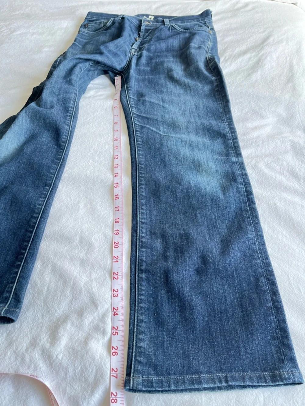 7 For All Mankind Kimmie Straight Leg Jeans Blue Sz 29 Classic Casual Minimalist - Picture 12 of 16